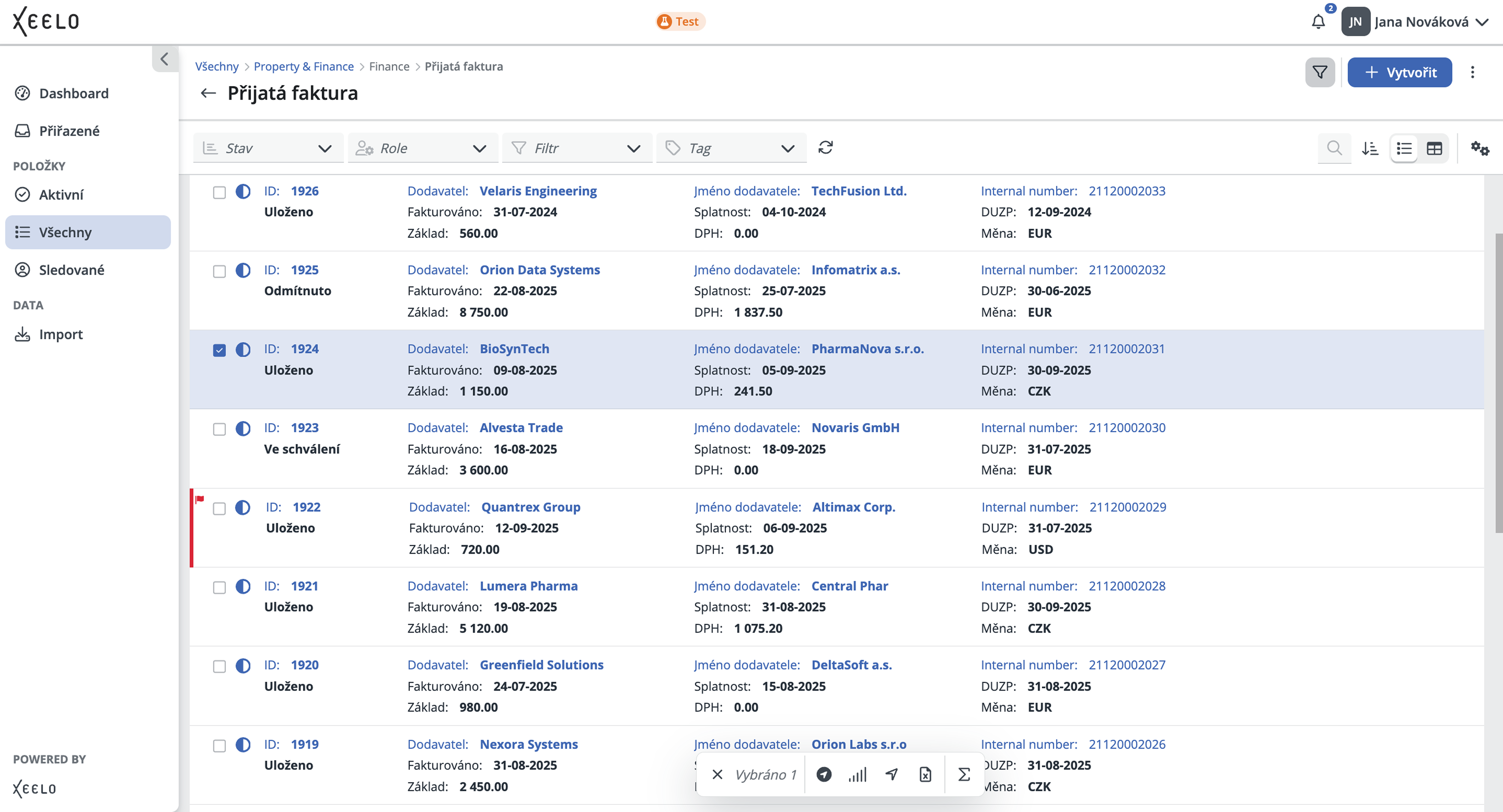 Xeelo – přehled požadavků (V2)
