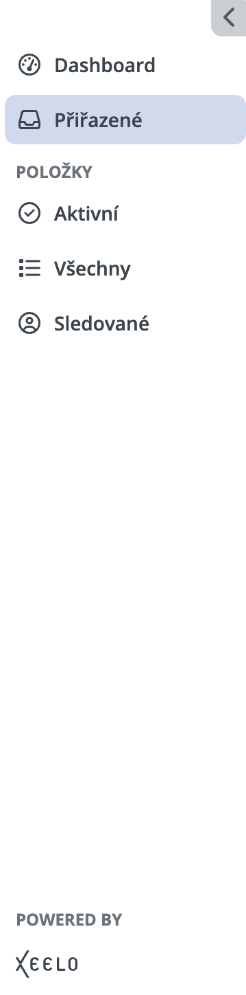 Postranní menu Xeelo